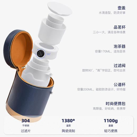 南山先生Q7自动旅行功夫茶具家用懒人茶具泡茶神器小型办公室轻奢 Q7南山先生 自动茶具（脂白） 商品图3