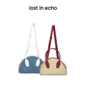 [福利价]lost in echo设计师品牌大号撞色保龄球斜跨包手提包