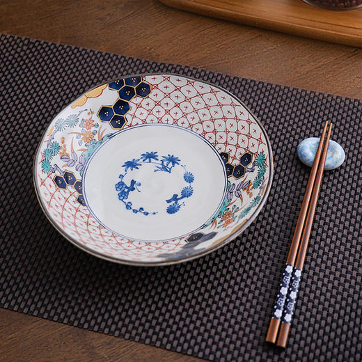 日本美浓烧宫廷风染锦松竹梅餐盘菜盘家用饭碗古伊万里染錦5入碗10.5*5.5cm 商品图7