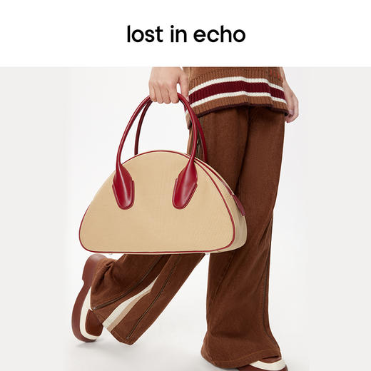 [福利价]lost in echo设计师品牌大号撞色保龄球斜跨包手提包 商品图4