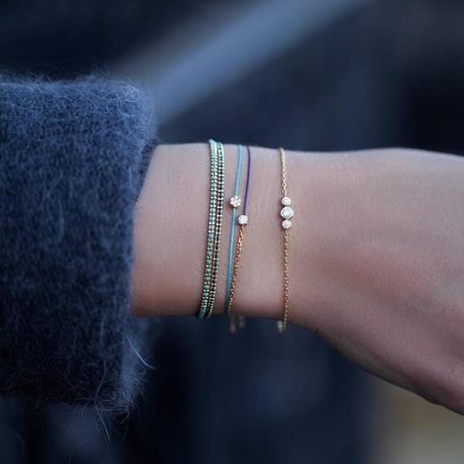 店面｜Redline-Aurore-18K白金  彩绳 手链［法国设计师］ 商品图0