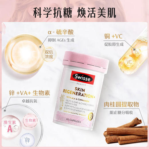 swisse 冻龄护肤抗糖片抗衰老抗糖丸胶囊 60粒 商品图1