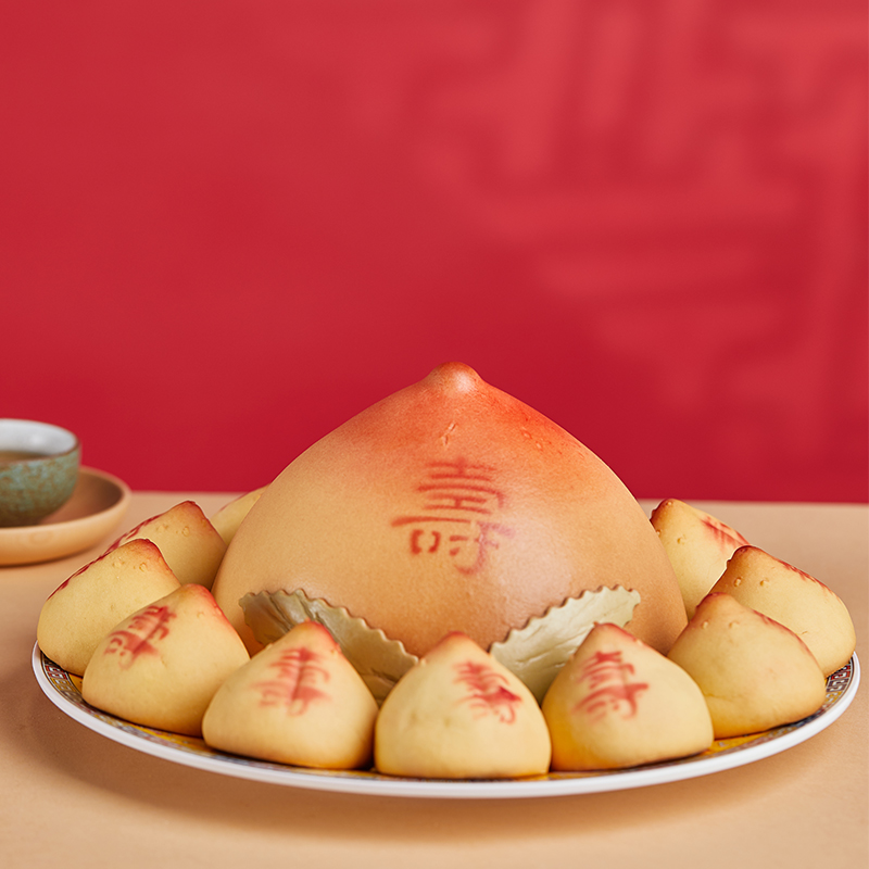 御茶膳房寿桃礼盒生日寿桃馒头老人长辈传统过寿祝寿贺寿大寿桃十全寿桃