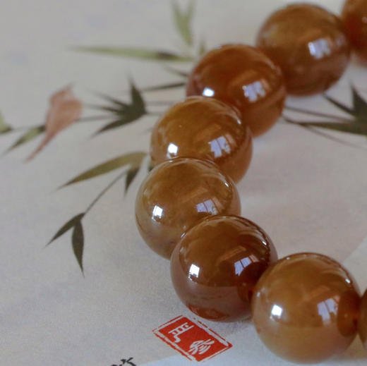 和田玉（糖玉）9-10mm玉珠（圆珠）手串/手环 商品图2