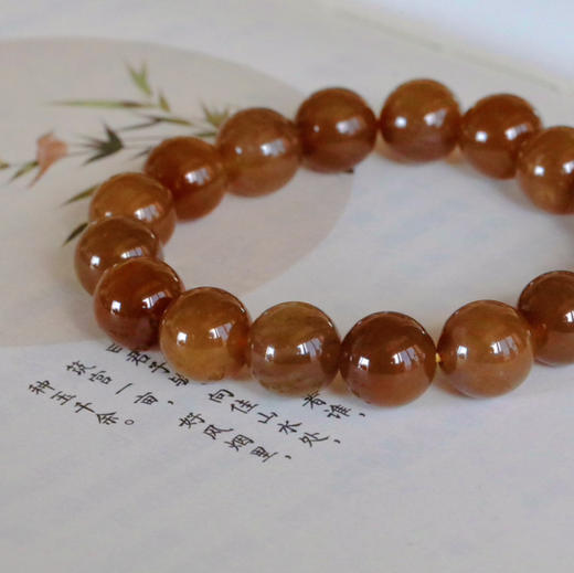 和田玉（糖玉）9-10mm玉珠（圆珠）手串/手环 商品图1
