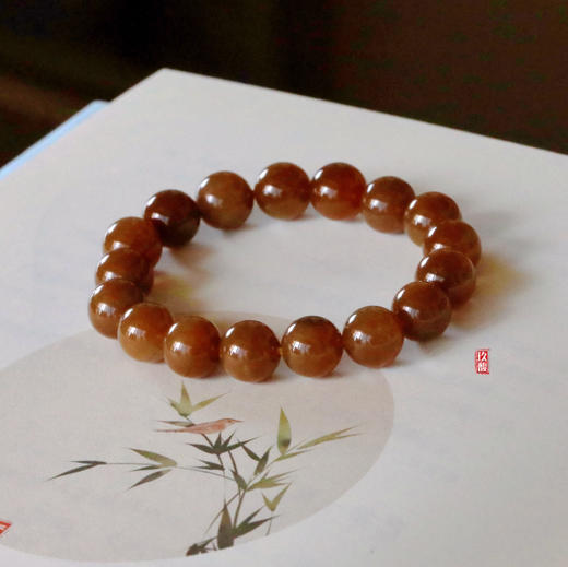 和田玉（糖玉）9-10mm玉珠（圆珠）手串/手环 商品图0