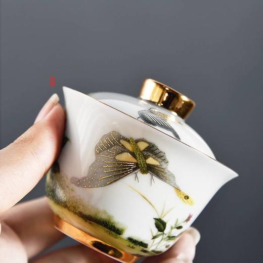 成艺陶瓷中式田园蝶恋花家用防烫过滤功夫茶具 商品图2