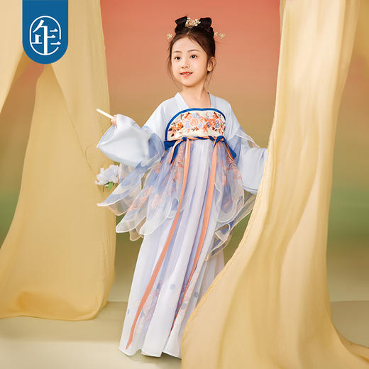 年衣飞羽广袖女童汉服春秋款儿童改良唐装襦裙原创古装演出服仙飞羽广袖襦裙 商品图4