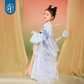 年衣飞羽广袖女童汉服春秋款儿童改良唐装襦裙原创古装演出服仙飞羽广袖襦裙