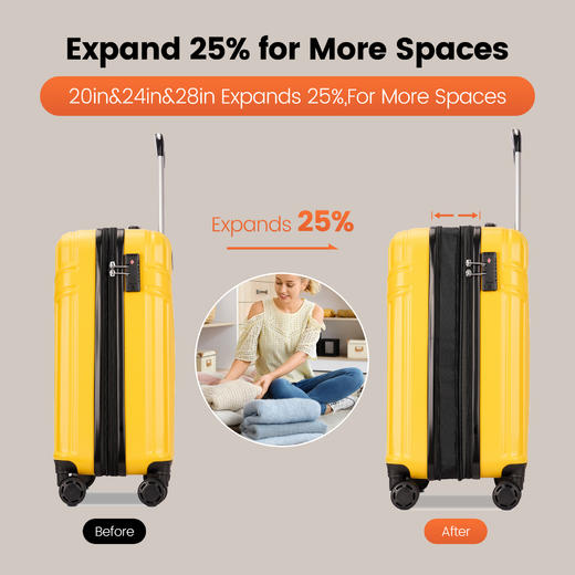 银座最新外销热卖伸缩扩容款9206L系列拉链箱 商品图6