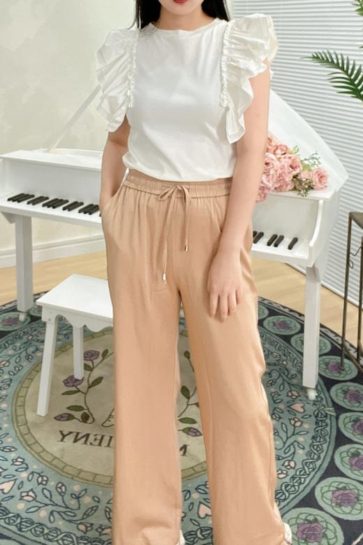 臣禾荷叶边无袖衬衣K212050806 商品图1