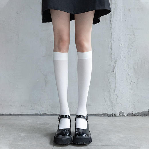 黑色/灰色/白色可选 轻薄透气 丝袜 女压力显瘦小腿袜一双装 商品图1