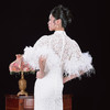 荷言HEYEN 楼台月 白色蕾丝设计感新娘旗袍高级定制 商品缩略图2