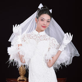 荷言HEYEN 楼台月 白色蕾丝设计感新娘旗袍高级定制