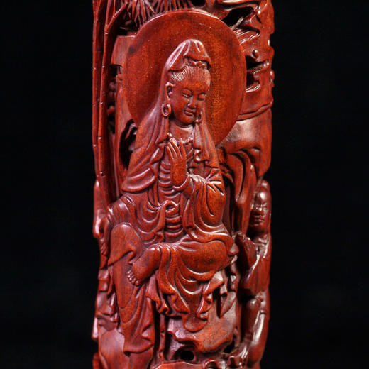 童子拜观音°大&小款酸枝香筒 商品图3