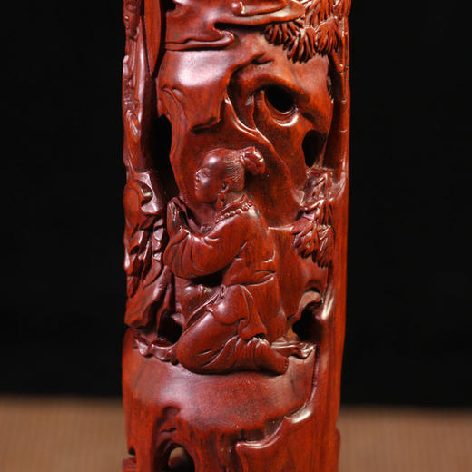 童子拜观音°大&小款酸枝香筒 商品图4