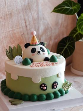 「大熊猫·国宝」手绘立体小动物·100%动物奶油（附图6寸·提前3天预订）