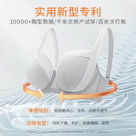 【买三免一】[倾心]分胸型4.0文胸3/4杯自然承托防下垂简约大胸内衣 商品图1