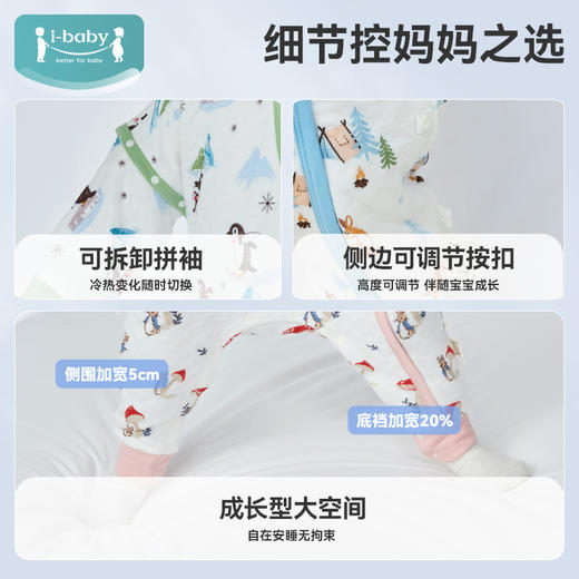 ibaby×outlast太空科技恒温分腿睡袋儿童新生儿宝宝空气层睡衣男女童婴儿防踢被子（适合温度20-24度） 商品图4