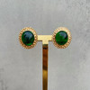 北京仓｜Gripoix Paris-Signet Oval-绿色 琉璃 耳环［法国设计师］ 商品缩略图1