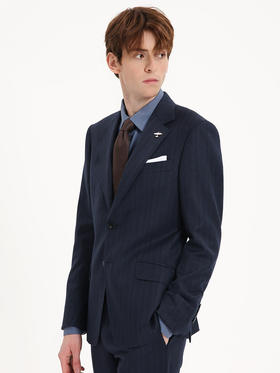 callisto藏青绵羊毛羊绒混纺套西-西裤 FSBWP028C NA