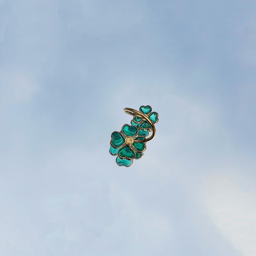 北京仓｜Gripoix Paris-Double Clover-草绿色 四叶草  琉璃 戒指［法国设计师］ 商品图1