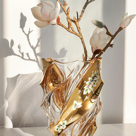 捷克BOHEMIA原装进口波西米亚surf描金珐琅果斗/花瓶31cm（仅1件，无货退款） 商品图1