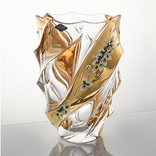捷克BOHEMIA原装进口波西米亚surf描金珐琅果斗/花瓶31cm（仅1件，无货退款） 商品图0
