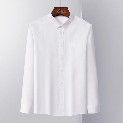 【60棉】罗蒙男士长袖衬衫商务简约清爽舒适绵柔衬衣男 商品图3