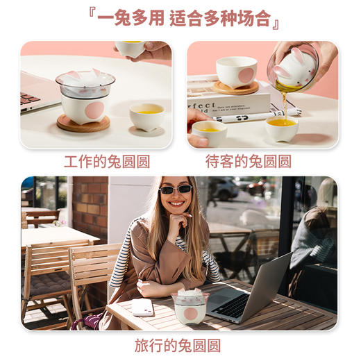 B-YL-4003 幸运兔粉白一壶三杯 商品图6