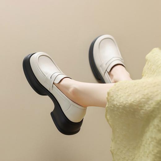 ZHR乐福鞋女2023新款韩版百搭一脚蹬厚底日系小皮鞋子jk单鞋 商品图5