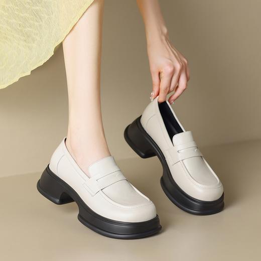 ZHR乐福鞋女2023新款韩版百搭一脚蹬厚底日系小皮鞋子jk单鞋 商品图8