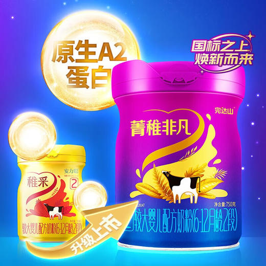 完达山菁稚非凡新国标较大婴儿配方奶粉2段750g 商品图1