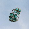 北京仓｜Gripoix Paris-Double Clover-草绿色 四叶草  琉璃 戒指［法国设计师］ 商品缩略图0