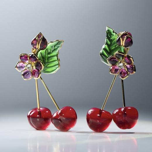 北京仓｜Gripoix Paris-Vintage-Cherry-樱桃 复古 琉璃 耳环［法国设计师］ 商品图3