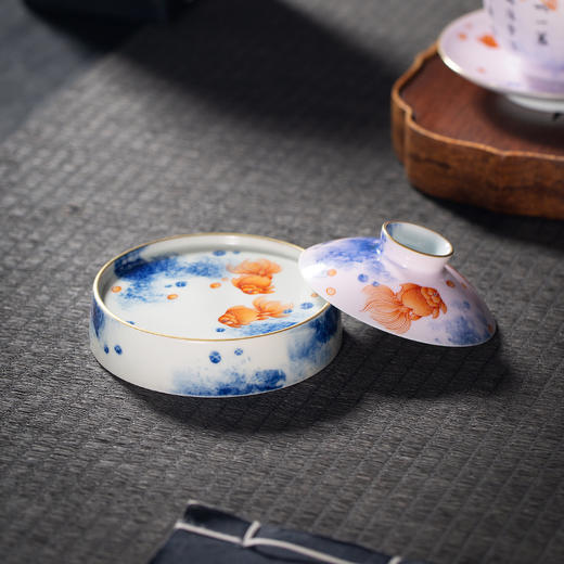 B-YY-1008 隐艺青花斗彩 金玉满堂 壶承 玉泥制 商品图3