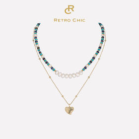 Retro Chic 意大利复古创意饰品  希腊浪花叠戴项链