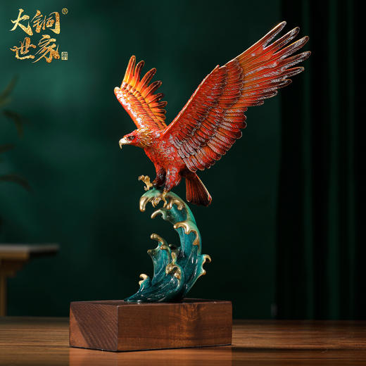 E-YM-B-B184 大展宏图 纯铜雄鹰摆件26.5*25*34全铜办公室桌面装饰品公司开业乔迁礼品 商品图1