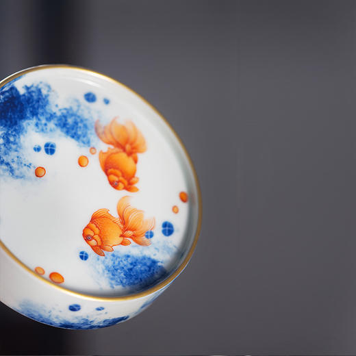 B-YY-1008 隐艺青花斗彩 金玉满堂 壶承 玉泥制 商品图2