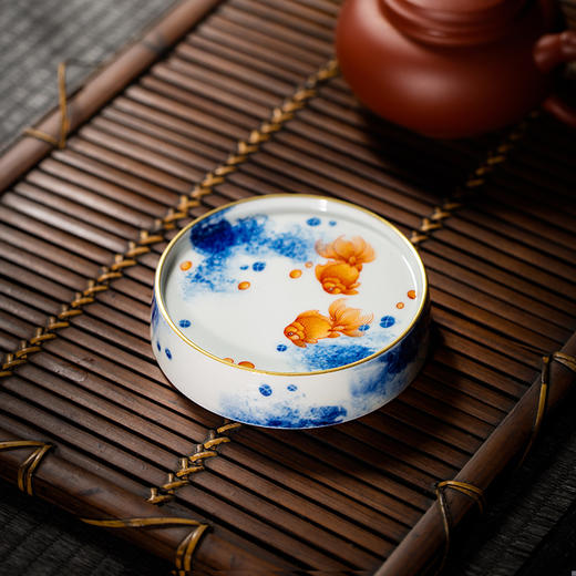 B-YY-1008 隐艺青花斗彩 金玉满堂 壶承 玉泥制 商品图1