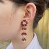 北京仓｜Gripoix Paris-Vintage-Flower-红色琉璃 琉璃珍珠 耳环［法国设计师］ 商品缩略图2