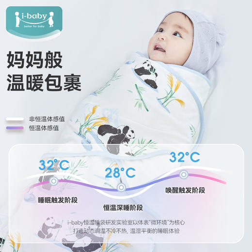 ibaby×outlast太空科技恒温0-6月新生儿防惊跳深睡针织夹棉翅膀式襁褓睡袋 商品图1