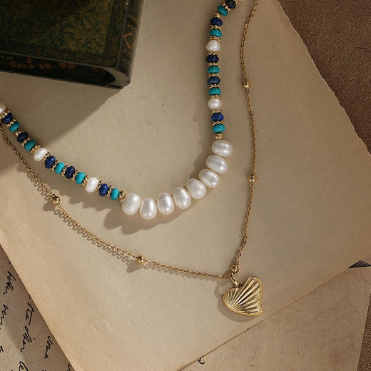 Retro Chic 意大利复古创意饰品  希腊浪花叠戴项链 商品图1