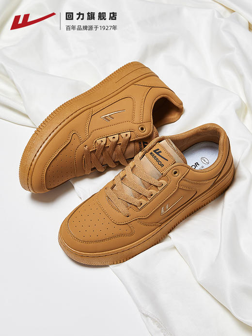 回力男鞋小麦色板鞋2025新款夏季透气百搭鞋子复古休闲小白鞋男款1599 商品图1