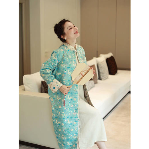 【抖音专属】中式衬衫连衣裙（宋锦-23807466弗肯红） 商品图7