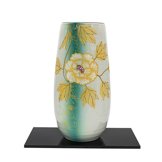 日本进口九谷烧彩绘陶瓷花瓶摆件花器插花器皿装饰品摆件天目金雉8号花瓶 商品图5