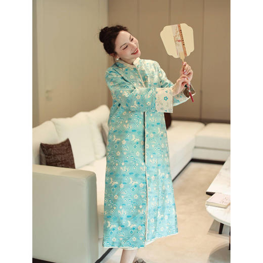 【抖音专属】中式衬衫连衣裙（宋锦-23807466弗肯红） 商品图5