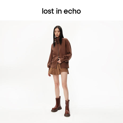 [福利价]lost in echo设计师品牌美拉德厚底增高显瘦宽筒靴子碎石底短靴女 商品图2