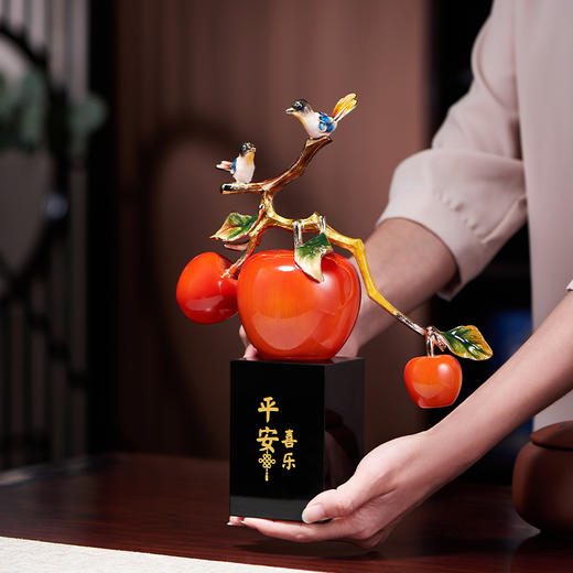 E-N-H0385 诺诗曼 平安喜乐珐琅彩摆件 210*290 新中式摆件轻奢高档客厅电视柜 商品图2