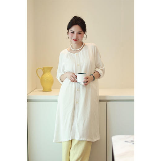 【抖音专属】长款衬衫（22710077B山矾） 商品图2